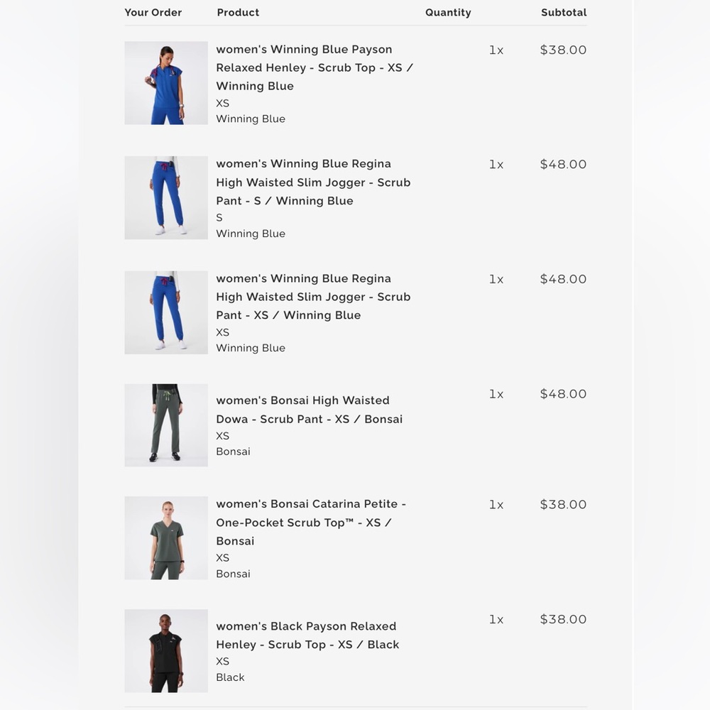 Various Figs Scrubs